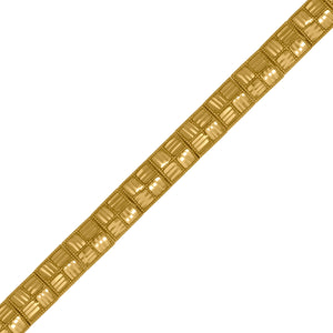 10kt Yellow Gold Womens Square Link Bracelet Size 7 Inches