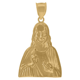 10kt Yellow Gold Polished Jesus Religious Charm Pendant