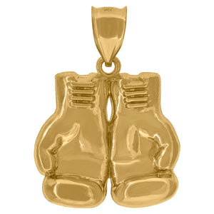 10kt Yellow Gold Mens Sports Boxing Gloves Charm Pendant