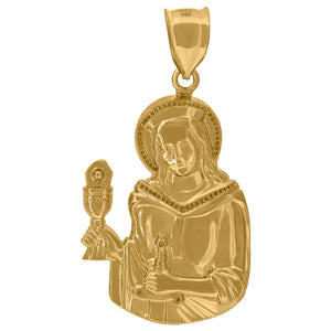 10kt Yellow Gold Polished Saint Barbara Religious Charm Pendant
