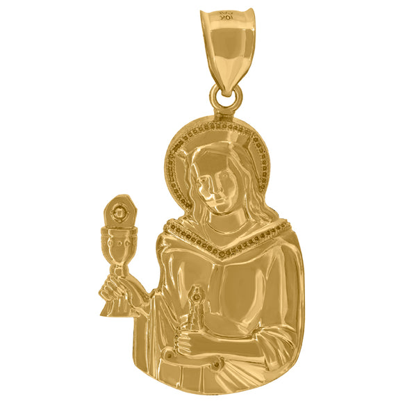 10kt Yellow Gold Polished Saint Barbara Religious Charm Pendant