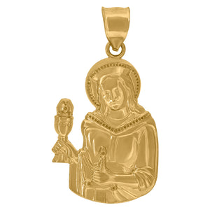 10kt Yellow Gold Polished Saint Barbara Religious Charm Pendant