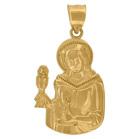 10kt Yellow Gold Polished Saint Barbara Religious Charm Pendant