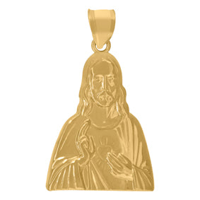 10kt Yellow Gold Polished Jesus Religious Charm Pendant
