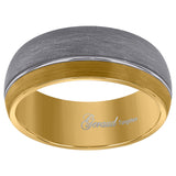 Tungsten Yellow Tone Mens Dome Comfort-fit Wedding Band 8mm Size-11.5