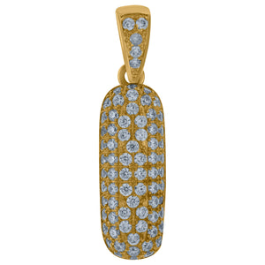 10kt Yellow Gold Mens Women Cubic-zirconia Number 1 Bubble Charm Pendant