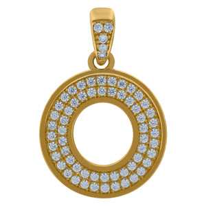 10kt Yellow Gold Mens Women Cubic-zirconia Initial O Charm Pendant