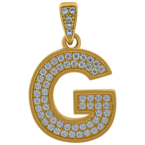 10kt Yellow Gold Mens Women Cubic-zirconia Initial G Charm Pendant