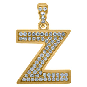 10kt Yellow Gold Mens Women Cubic-zirconia Initial Z Charm Pendant