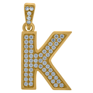 10kt Yellow Gold Mens Women Cubic-zirconia Initial K Charm Pendant