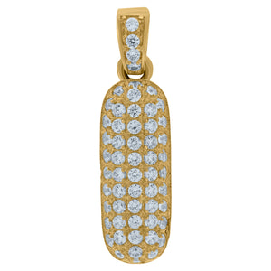 10kt Yellow Gold Mens Women Cubic-zirconia Number 1 Bubble Charm Pendant