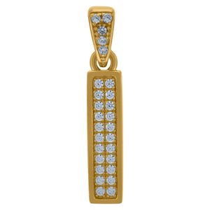 10kt Yellow Gold Mens Women Cubic-zirconia Initial I Charm Pendant