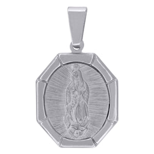 925 Sterling Silver Unisex Religious Guadalupe Charm Pendant