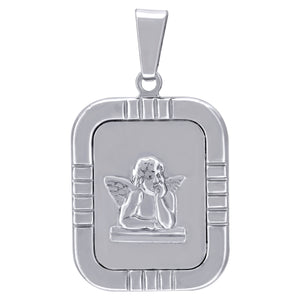 925 Sterling Silver Unisex Religious Angel Raphael Charm Pendant