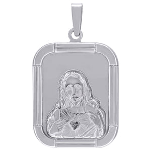 925 Sterling Silver Mens Jesus Religious Charm Pendant