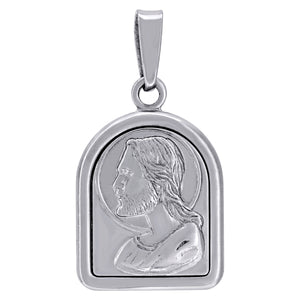 925 Sterling Silver Mens Jesus Religious Charm Pendant