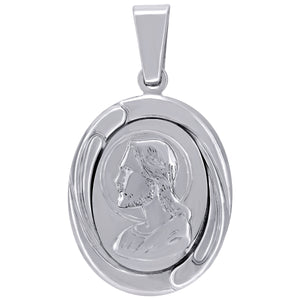 925 Sterling Silver Mens Jesus Religious Charm Pendant