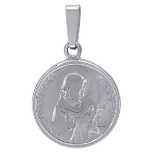 925 Sterling Silver Unisex Religious Saint Francis Charm Pendant