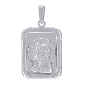 925 Sterling Silver Mens Jesus Religious Charm Pendant