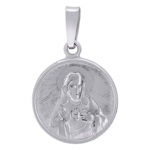 925 Sterling Silver Mens Sacred Heart Of Jesus Religious Charm Pendant