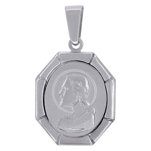 925 Sterling Silver Mens Jesus Religious Charm Pendant