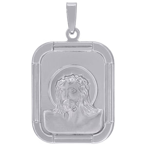 925 Sterling Silver Mens Jesus Religious Charm Pendant