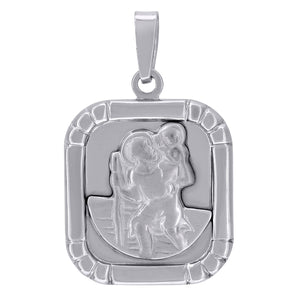 925 Sterling Silver Unisex Religious Saint Christopher Charm Pendant