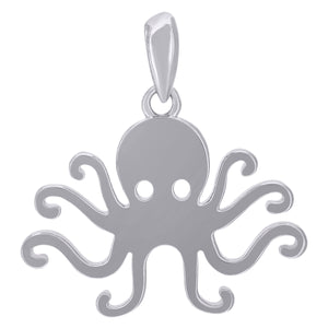 925 Sterling Silver Mens Octopus Ocean Charm Pendant