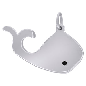 925 Sterling Silver Womens Black Cubic-Zirconia Dolphin Charm Pendant