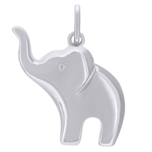 925 Sterling Silver Mens Elephant Animal Wildlife Charm Pendant