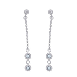 925 Sterling Silver Womens Cubic Zirconia Dangle Earrings