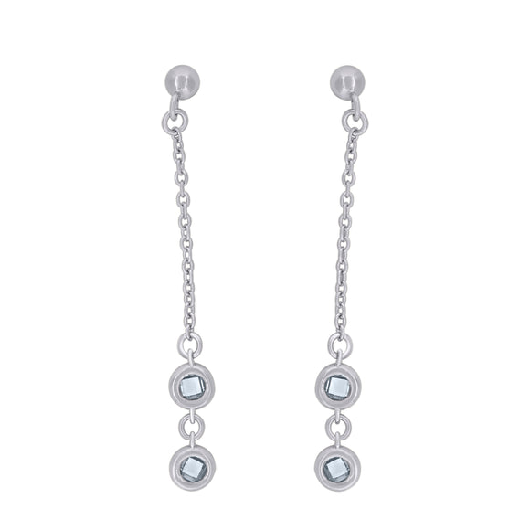 925 Sterling Silver Womens Cubic Zirconia Dangle Earrings