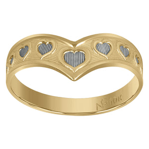 10Kt Two-Tone Gold Womens Heart Love & Hearts Rings