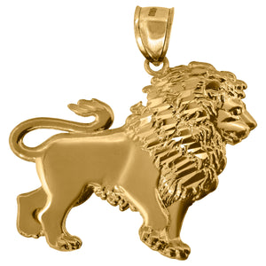 10kt Yellow Gold Polished Leo Lion Zodiac Sign Charm Pendant