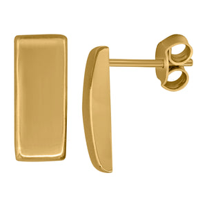 14kt Yellow Gold Unisex Polished Finish Button Stud Earrings