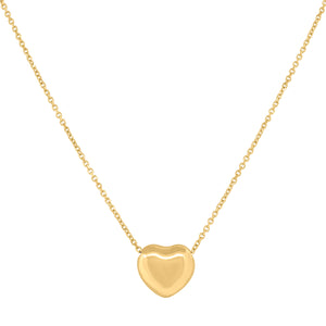 14kt Yellow Gold Womens Polished Finish Heart Necklace Size 18 Inches