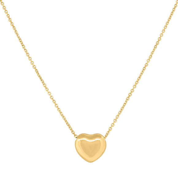 14kt Yellow Gold Womens Polished Finish Heart Necklace Size 18 Inches