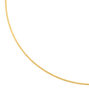 14kt Yellow Gold Unisex Diamond-cut Omega Necklace Size 18 Inches