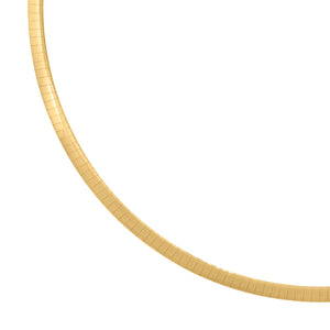 14kt Yellow Gold Unisex Polished Finish Omega Necklace 4mm Size 16 Inches