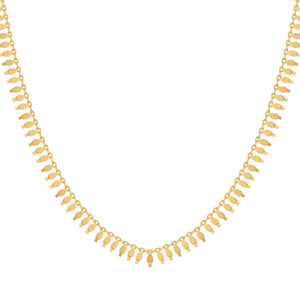 14kt Yellow Gold Womens Fancy Tribal Chain Necklace Size 18 Inches