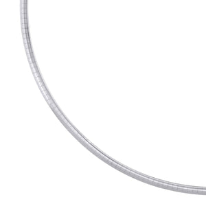 14kt White Gold Unisex Polished Finish Omega Necklace 3mm Size 16 Inches