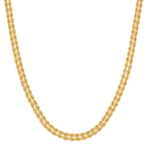 14kt Yellow Gold Womens Polished Finish Double Rope Necklace Size 18 Inches