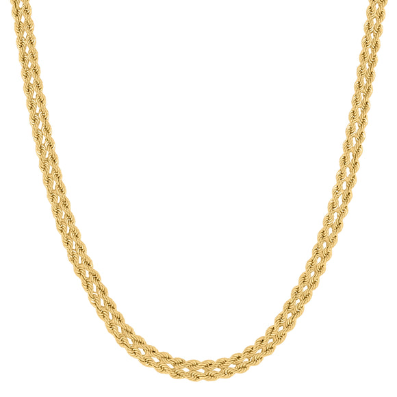 14kt Yellow Gold Womens Polished Finish Double Rope Necklace Size 18 Inches