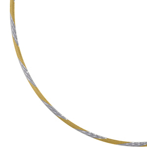14kt Two-tone Gold Unisex Polished Finish Omega Necklace Size 18 Inches
