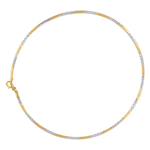 14kt Two-tone Gold Unisex Polished Finish Omega Necklace Size 16 Inches