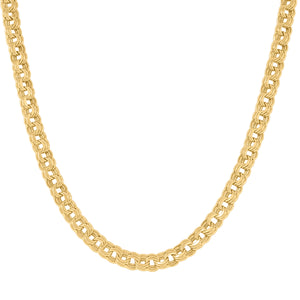 14kt Yellow Gold Unisex Polished Finish Double Oval Link Necklace Size 20 Inches