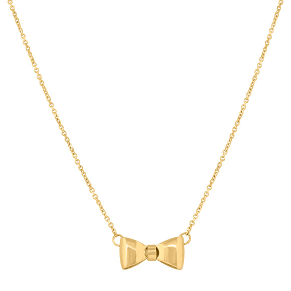 14kt Yellow Gold Womens Polished Finish Ted Baker Bow Necklace Size 18 Inches
