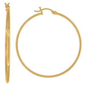 10kt Yellow Gold Womens 1.5mm x 45mm Hinged Hoops Huggies