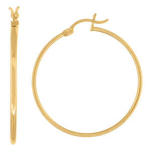 10kt Yellow Gold Womens 1.5mm x 36mm Hinged Hoops Huggies