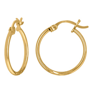 10kt Yellow Gold Womens Diamond-cut 1.5mm x 19.5mm Hinged Hoops Huggies